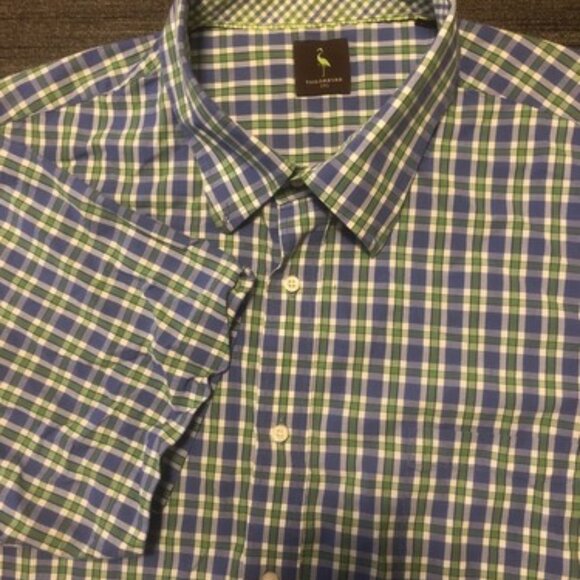 Tailorbyrd Button Up Mens Multicolor Blue Collared Short Sleeve Shirt Size XXL - Picture 1 of 8